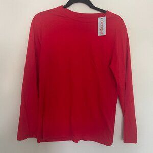 Cat & Jack Boys Long Sleeve T-Shirt, Red, Size L (12-14) Husky, NWT